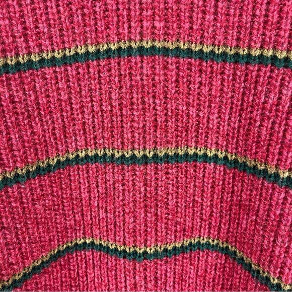 Vintage Men’s Lake Harmony Rowing Club Wool Blend Sweater | Cranberry Stripe | L - Picture 6 of 11